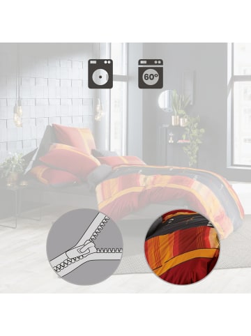 Erwin Müller Single-Jersey Kissenbezug in rot-gelb