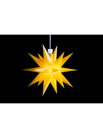 Sterntaler Dekostern | Weihnachtsstern Midi-Stern | Kunststoff | 18-Zacker | Gelb