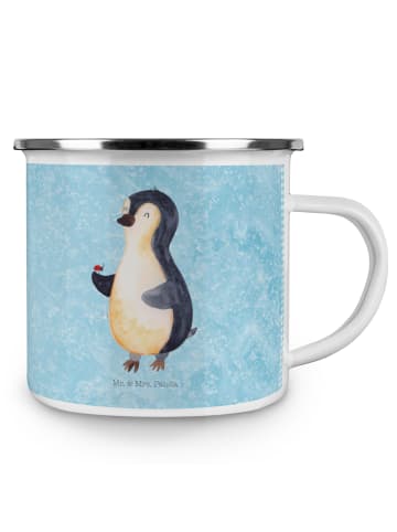 Mr. & Mrs. Panda Camping Emaille Tasse Pinguin Marienkäfer ohne ... in Eisblau