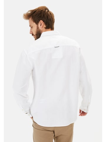 Camel Active Langarm-Leinenhemd mit Soft-Wash-Veredelung in Weiß