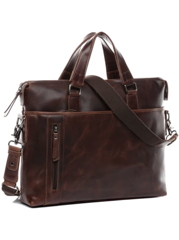 BACCINI Leder-Laptoptasche 15" echt Leder Aktentasche 15 Zoll Laptop-Hülle braun in braun