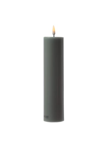 Deluxe Homeart LED Kerze Mia Echtwachs flackernd H: 20cm D: 5cm in salbeigrün