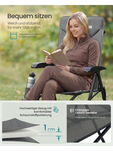 SONGMICS 2er-Set: Campingstuhl in Grau - (B)60 x (H)110 x (T)70 cm