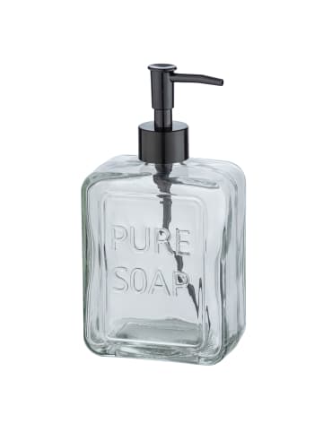 Wenko Seifenspender PURE, Glas, 550 ml in Transparent, (B) 9,5 x (H) 20 x (L) 6 cm