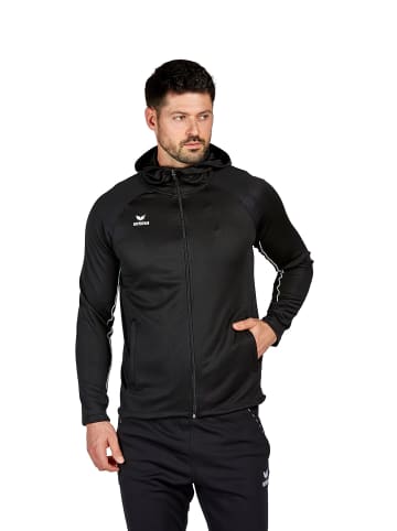 erima Unisex Erwachsene Liga Star Trainingsjacke mit Kapuze in schwarz/weiss