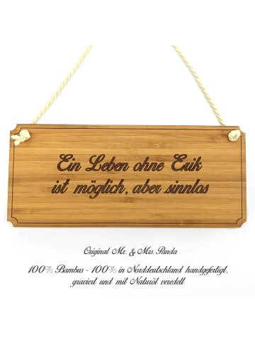 Mr. & Mrs. Panda Schild Erik mit Spruch in Keine Angabe