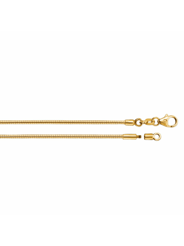 Schmuckador Halsreif Omega 1mm - 45cm - 585 Gelbgold mit Schraubverschluss in gold