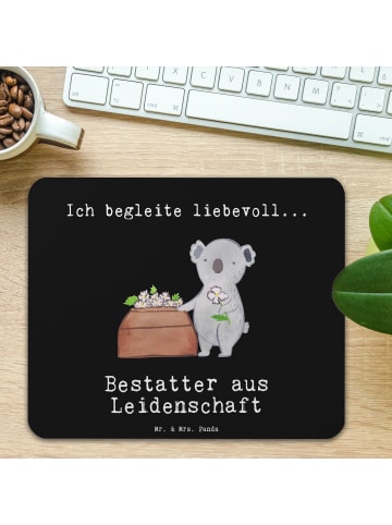 Mr. & Mrs. Panda Mouse Pad Bestatter Leidenschaft mit Spruch in Schwarz