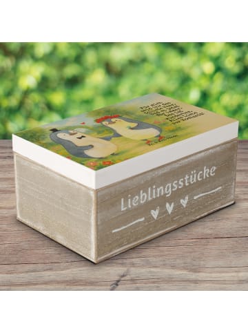 Mr. & Mrs. Panda Schatulle Hochzeit Pinguin Design mit Spruch in Weiß