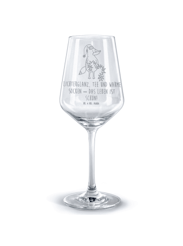 Mr. & Mrs. Panda Rotwein Glas Fuchs Weihnachten mit Spruch in Transparent