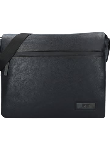 Jost Stockholm Messenger Tasche Leder 38 cm Laptopfach in schwarz