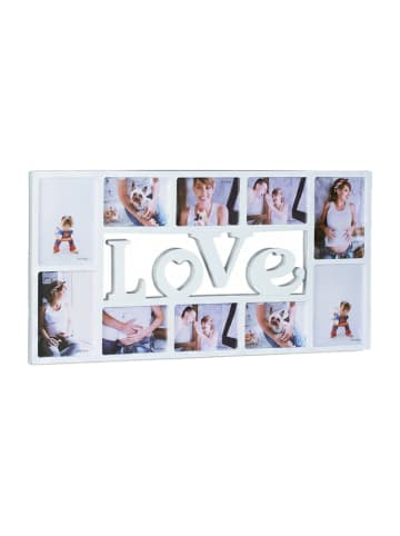 relaxdays Bilderrahmen LOVE in Weiß - (B)72 x (H)36,5 x (T)2 cm