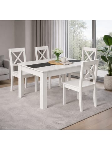 VCM  Esstisch Küchentisch B. 115 x T. 80 cm Disalo in Weiß / Anthrazit