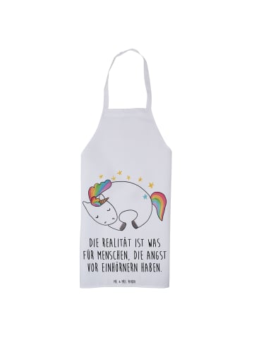 Mr. & Mrs. Panda Schürze Einhorn Nacht mit Spruch in Weiß