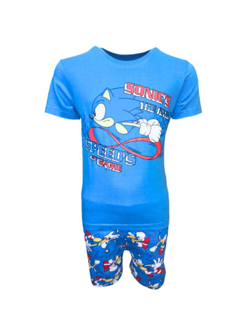 Sonic Schlafanzug kurz Sonic The Hedgehog in Blau