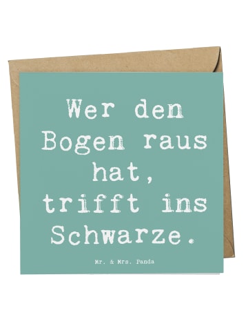Mr. & Mrs. Panda Deluxe Karte Spruch Bogensport Meister mit Spruch in Meeresbrise