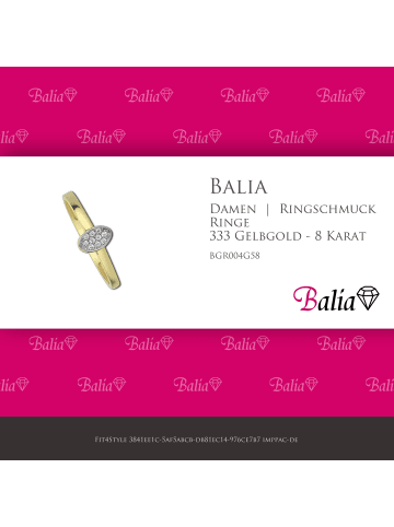 BALIA 333 Gelbgold - 8 Karat Damen Ringe Oval gold Fingerring 58 (18,5)