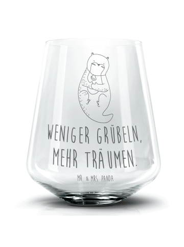 Mr. & Mrs. Panda Blümchentail Glas Otter Muschel mit Spruch in Transparent