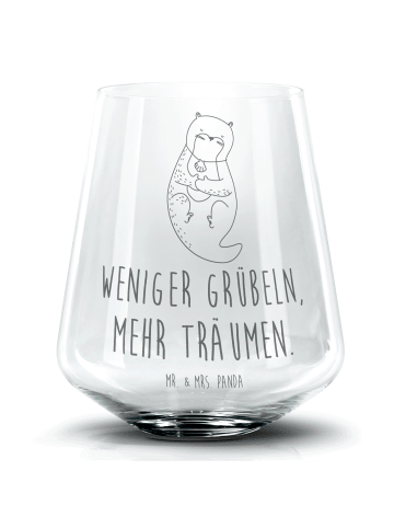 Mr. & Mrs. Panda Cocktail Glas Otter Muschel mit Spruch in Transparent