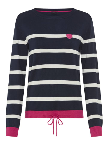 Laura Scott Strickpullover in marine-weiß-rosa gestreift