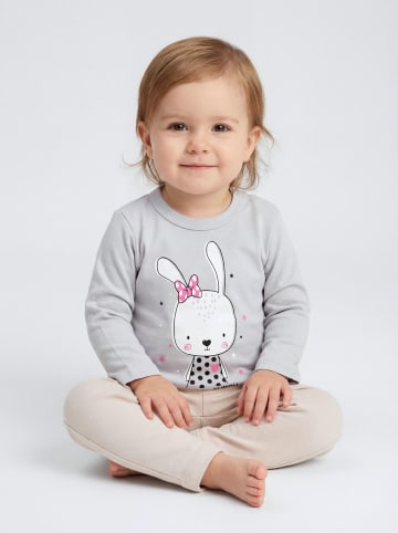 TupTam Unisex Baby Langarmshirt mit Spruch Aufdruck 3er Set in beige