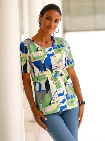 Sieh an! Kurzarmshirt in marine-apfel-bedruckt