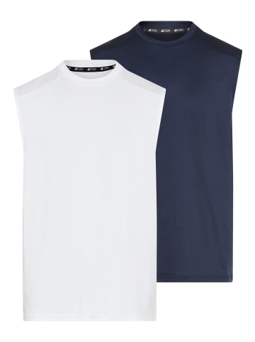 OCEAN SPORTSWEAR Funktionsshirt in weiss/ marine