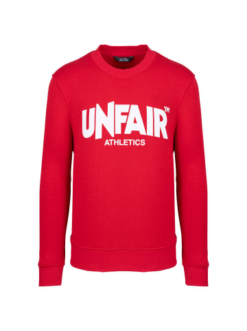 UNFAIR ATHLETICS Sweatshirt Classic Label Crewneck in rot / weiß