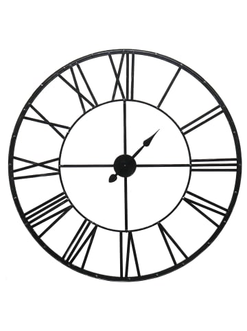 home24 Wanduhr Blindman in Schwarz
