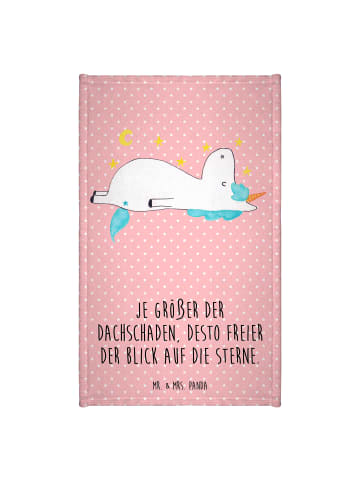 Mr. & Mrs. Panda Gästehandtücher Einhorn Sternenhimmel mit Spruch in Rot Pastell