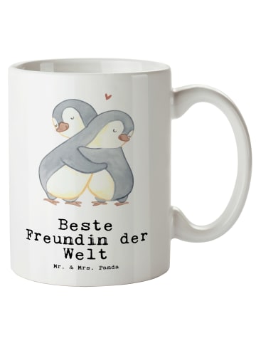 Mr. & Mrs. Panda Keramiktasse Pinguin Beste Freundin der Welt mi... in Weiß