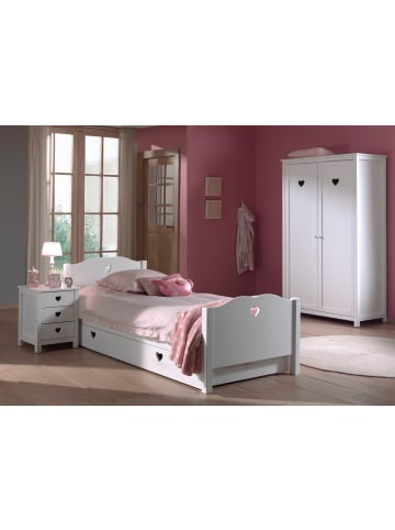 58 aufm Kessel KINDERZIMMER Kamila 2 weiß aus MDF mit Bett, Schrank und Nachtkonsole
