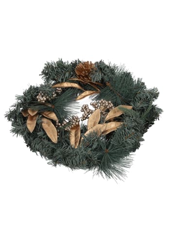 Home&Styling Collection Weihnachtskranz, goldene Details in Grün, Ø 45 x (H) 10 cm