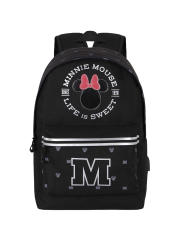 Disney Rucksack Minnie Mouse Symbol-Silver HS in schwarz