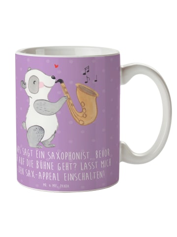 Mr. & Mrs. Panda Kaffeetasse Magischer Saxophon-Charme mit Spruch in Lavendeltraum