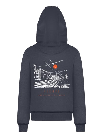 F4NT4STIC Hoodie Escape Discover the World Town Train Station in marineblau