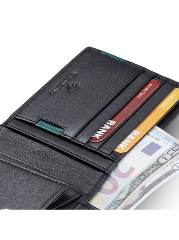 Roncato Monaco Geldbörse RFID Schutz Leder 9 cm in nero