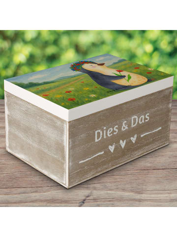 Mr. & Mrs. Panda Aufbewahrungsbox Pinguin Blumen Design ohne Spruch in Weiß