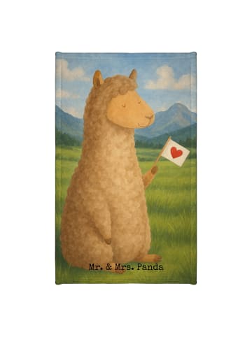 Mr. & Mrs. Panda Handtuch Alpaka Fahne Design ohne Spruch in Weiß