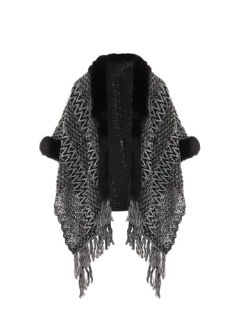 imala Damen Poncho in Schwarz