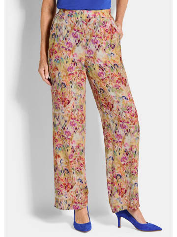 GOLDNER Kurzgröße:  Schlupfhose mit floralem Print in bunt / gemustert