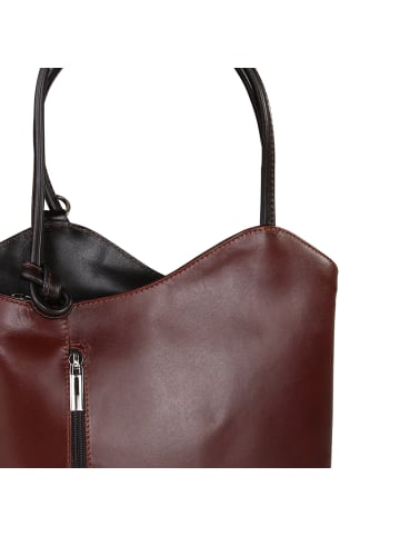 Toscanto Toscanto Schultertasche, Rucksack Leder braun ca. 28cm