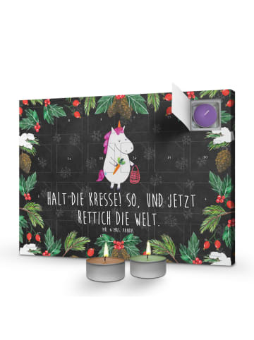 Mr. & Mrs. Panda adventskalender mit duftkerzen Einhorn Gemüse m... in Kreidetafel