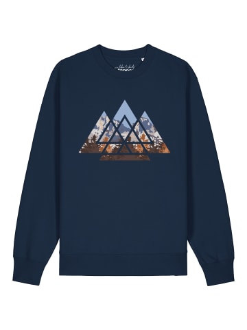 wat? Apparel Sweatshirt Geometric Landscape in Dunkelblau