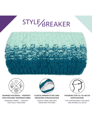 styleBREAKER Strick Stirnband in Schwarz-Dunkelgrau