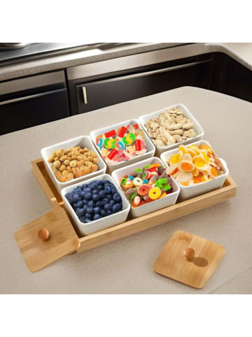 Cheffinger 6-teiliges Bambus Snackschalen-Set mit Deckel – Stilvoll & Praktisch in Holz