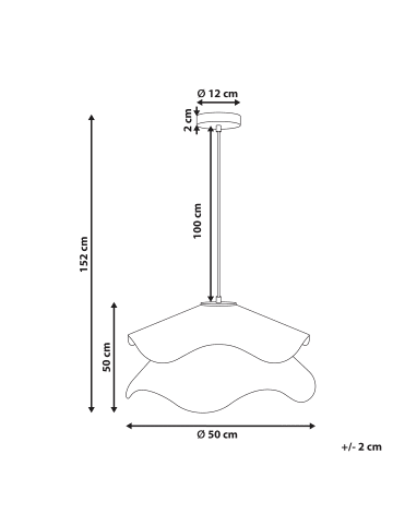 Beliani Pendelleuchten PUNGWE in Weiß/Gold - (W) 50 x (H) 152 x (L) 50 cm