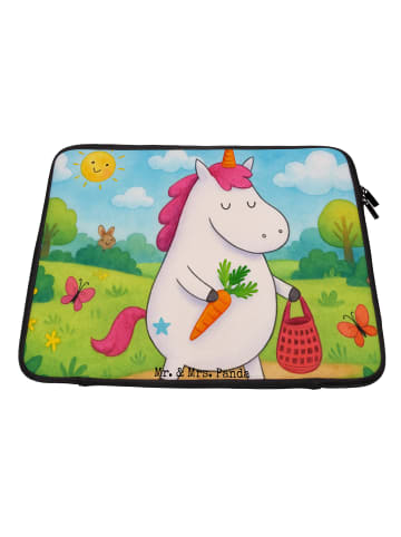 Mr. & Mrs. Panda Laptop Tasche Einhorn Vegan Design ohne Spruch in Weiß