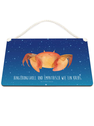 Mr. & Mrs. Panda Schild Sternzeichen Krebs mit Spruch in Sternenhimmel Blau