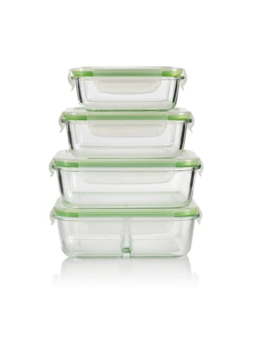 Gourmetmaxx GOURMETmaxx Glas-Frischhaltedosen Klick-it 8-tlg. Limegreen